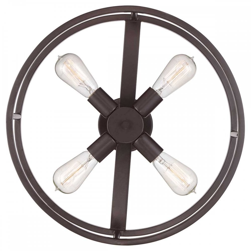 Quoizel QZ-NEW-HARBOR-SF New Harbor 4 Light Semi-Flush Western Bronze