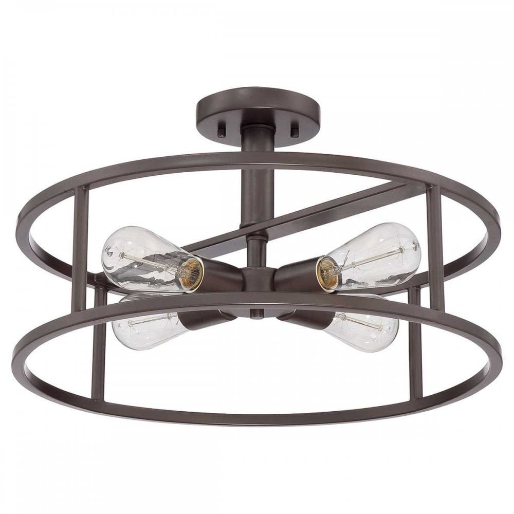Quoizel QZ-NEW-HARBOR-SF New Harbor 4 Light Semi-Flush Western Bronze