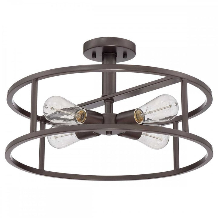 Quoizel QZ-NEW-HARBOR-SF New Harbor 4 Light Semi-Flush Western Bronze
