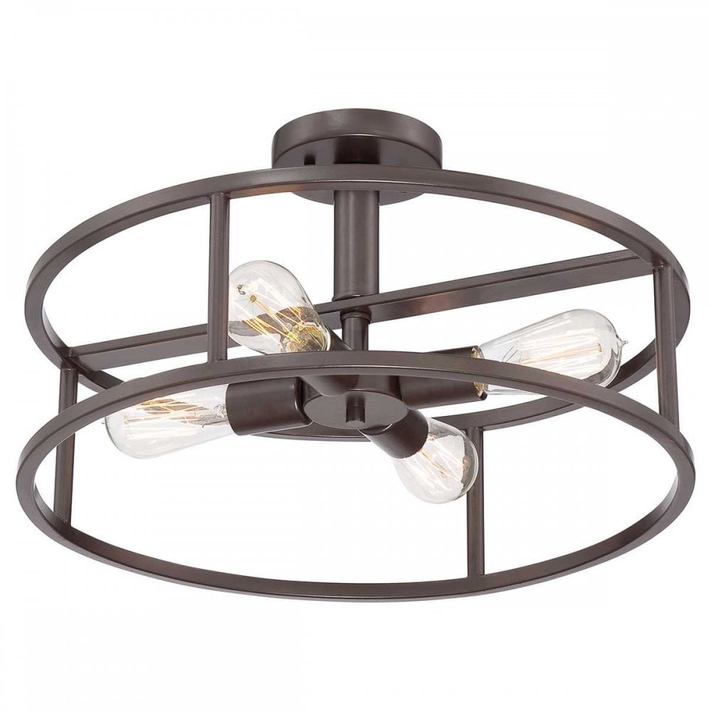 Quoizel QZ-NEW-HARBOR-SF New Harbor 4 Light Semi-Flush Western Bronze