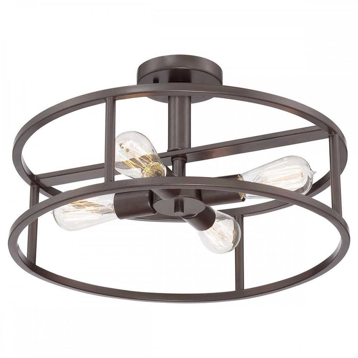 Quoizel QZ-NEW-HARBOR-SF New Harbor 4 Light Semi-Flush Western Bronze