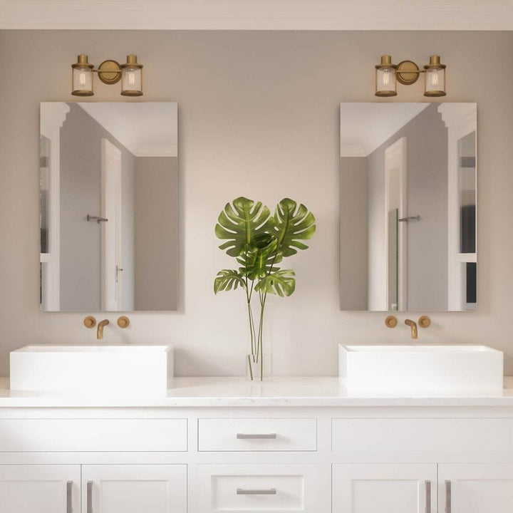 Quoizel QZ-RIGGS2-BATH-WS Riggs 2 Light Wall Light Weathered Brass