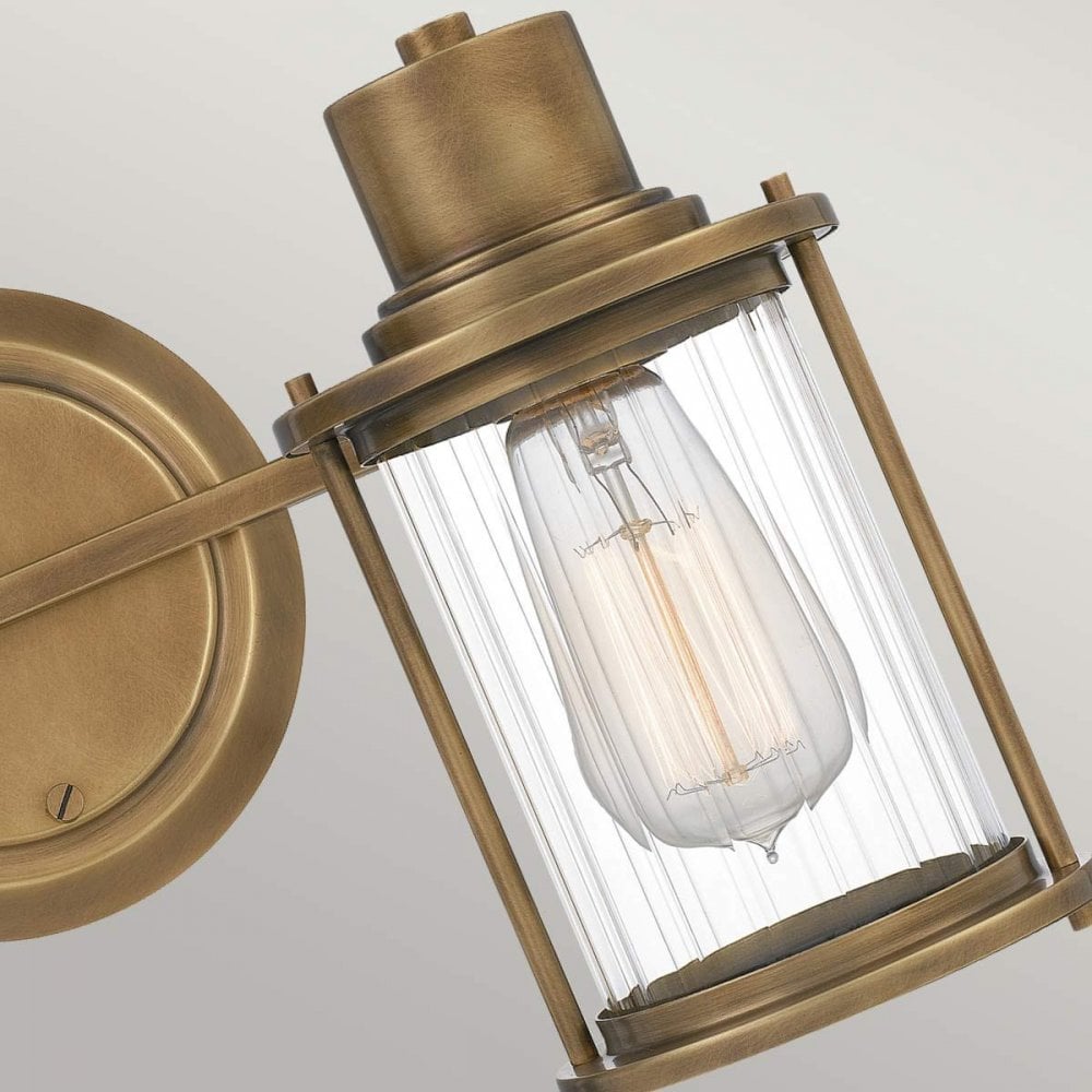 Quoizel QZ-RIGGS2-BATH-WS Riggs 2 Light Wall Light Weathered Brass