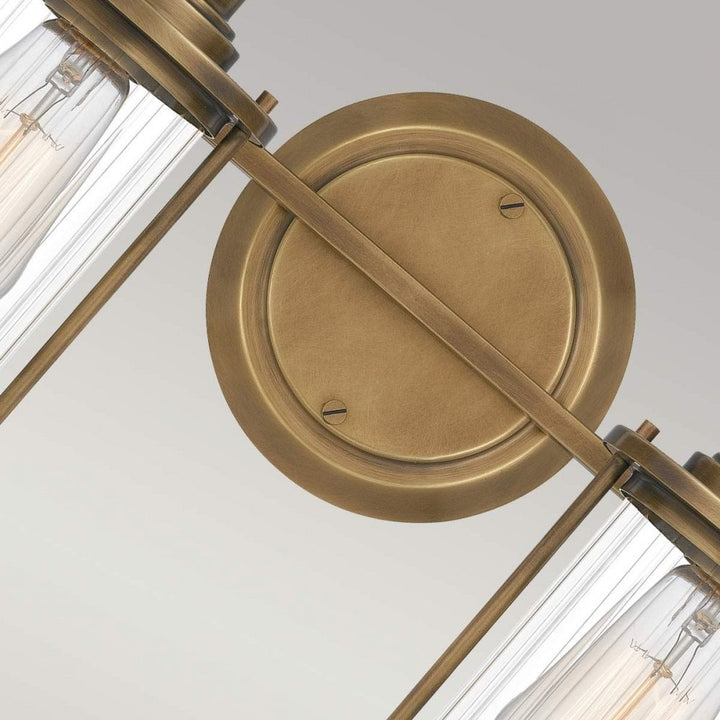 Quoizel QZ-RIGGS2-BATH-WS Riggs 2 Light Wall Light Weathered Brass