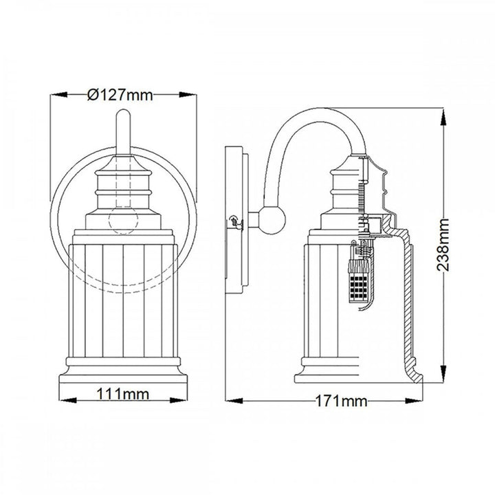Quoizel QZ-SWELL1-BB-BATH Swell 1 Light Wall Light Brushed Brass