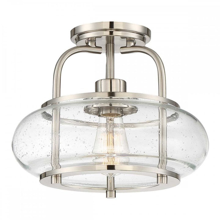 Quoizel QZ-TRILOGY-SFS-BN Trilogy 1 Light Semi-Flush Brushed Nickel
