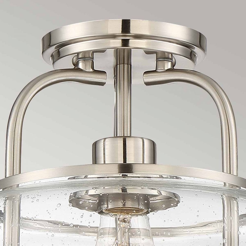 Quoizel QZ-TRILOGY-SFS-BN Trilogy 1 Light Semi-Flush Brushed Nickel