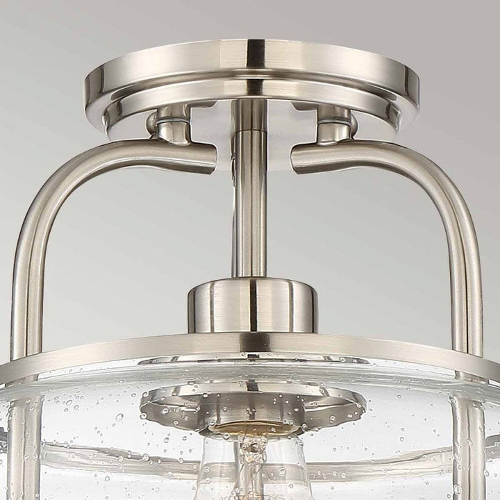 Quoizel QZ-TRILOGY-SFS-BN Trilogy 1 Light Semi-Flush Brushed Nickel