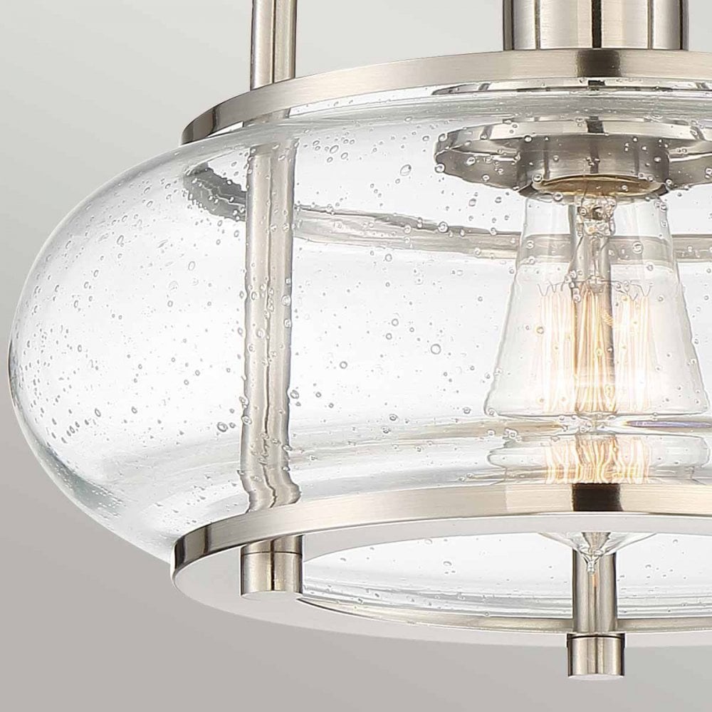 Quoizel QZ-TRILOGY-SFS-BN Trilogy 1 Light Semi-Flush Brushed Nickel