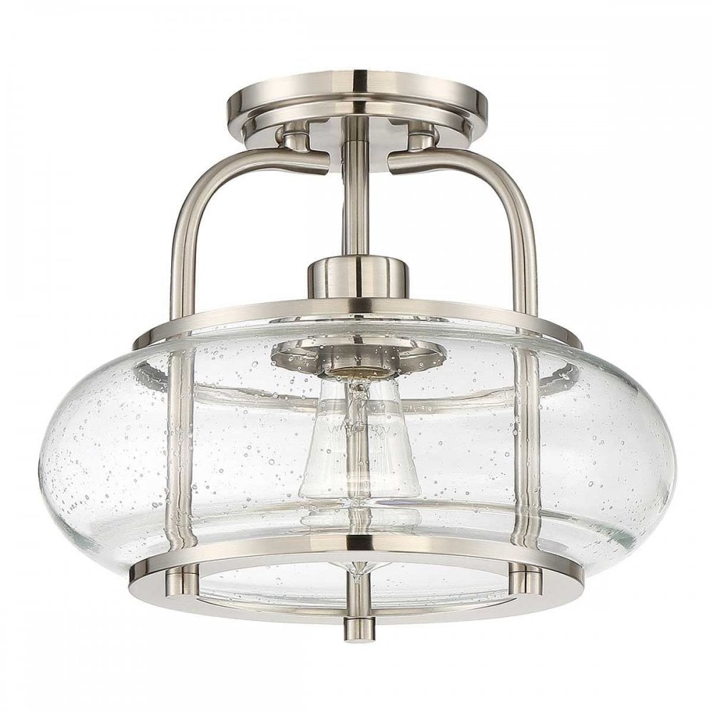 Quoizel QZ-TRILOGY-SFS-BN Trilogy 1 Light Semi-Flush Brushed Nickel
