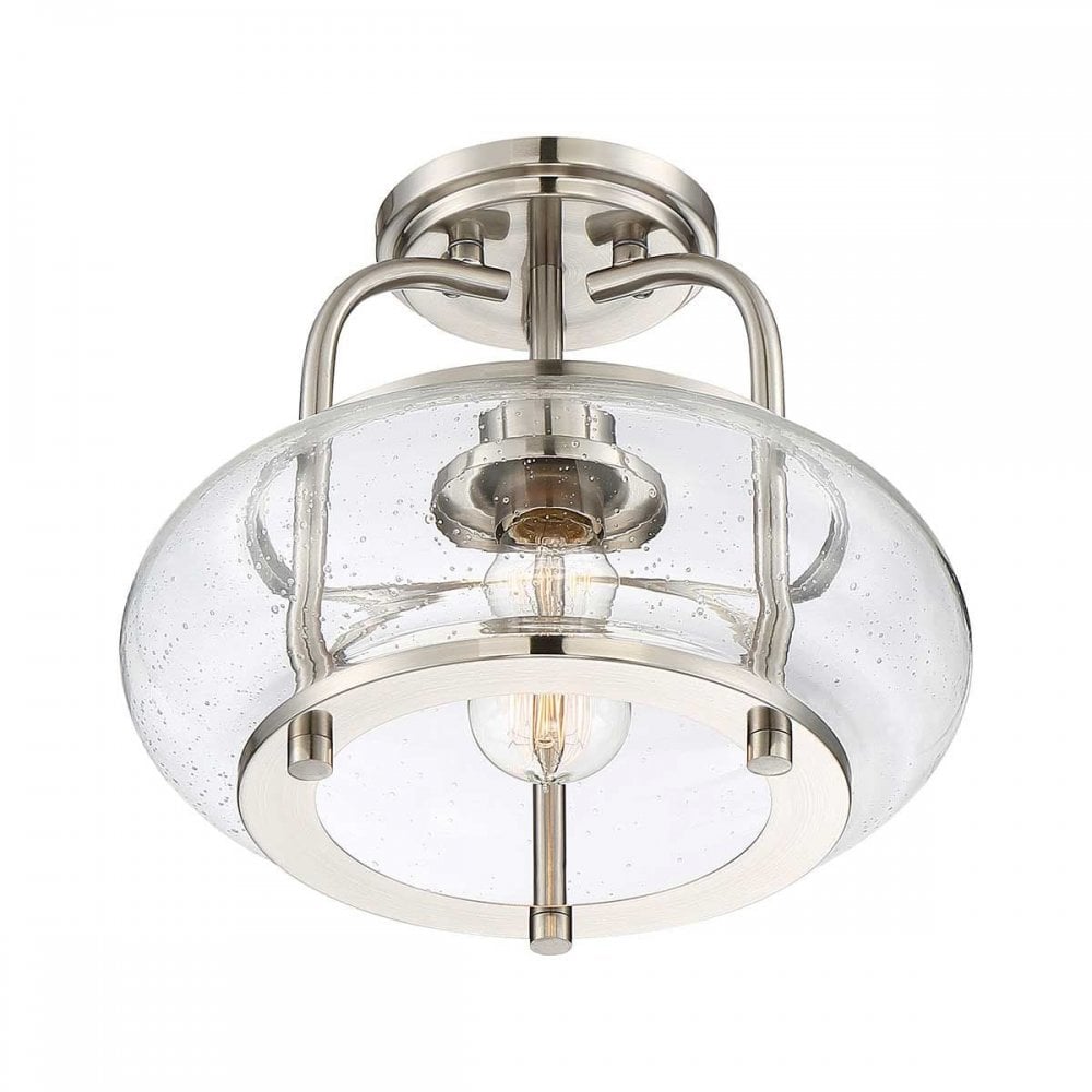 Quoizel QZ-TRILOGY-SFS-BN Trilogy 1 Light Semi-Flush Brushed Nickel