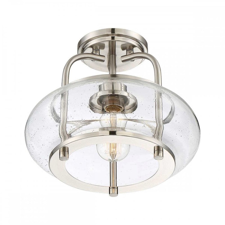 Quoizel QZ-TRILOGY-SFS-BN Trilogy 1 Light Semi-Flush Brushed Nickel
