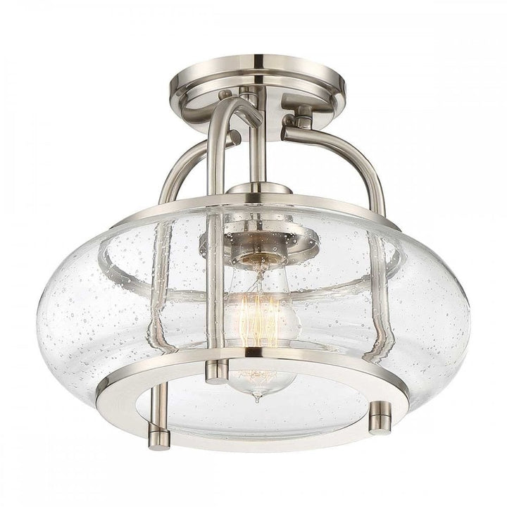 Quoizel QZ-TRILOGY-SFS-BN Trilogy 1 Light Semi-Flush Brushed Nickel