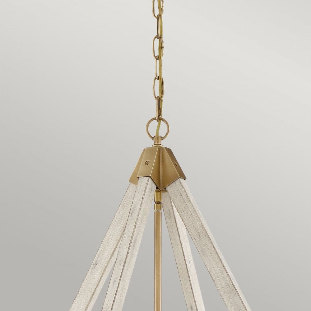 Quoizel QZ-VIEW-POINT-L View Point 4 Light Chandelier Whitewash Wood Effect and Weathered Brass