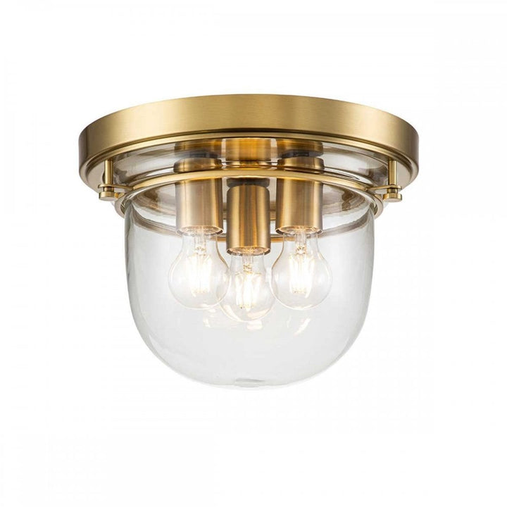 Quoizel QZ-WHISTLING-F-BB Whistling 3 Light Flush Brushed Brass