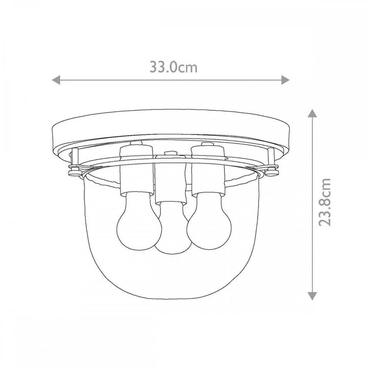 Quoizel QZ-WHISTLING-F-BB Whistling 3 Light Flush Brushed Brass