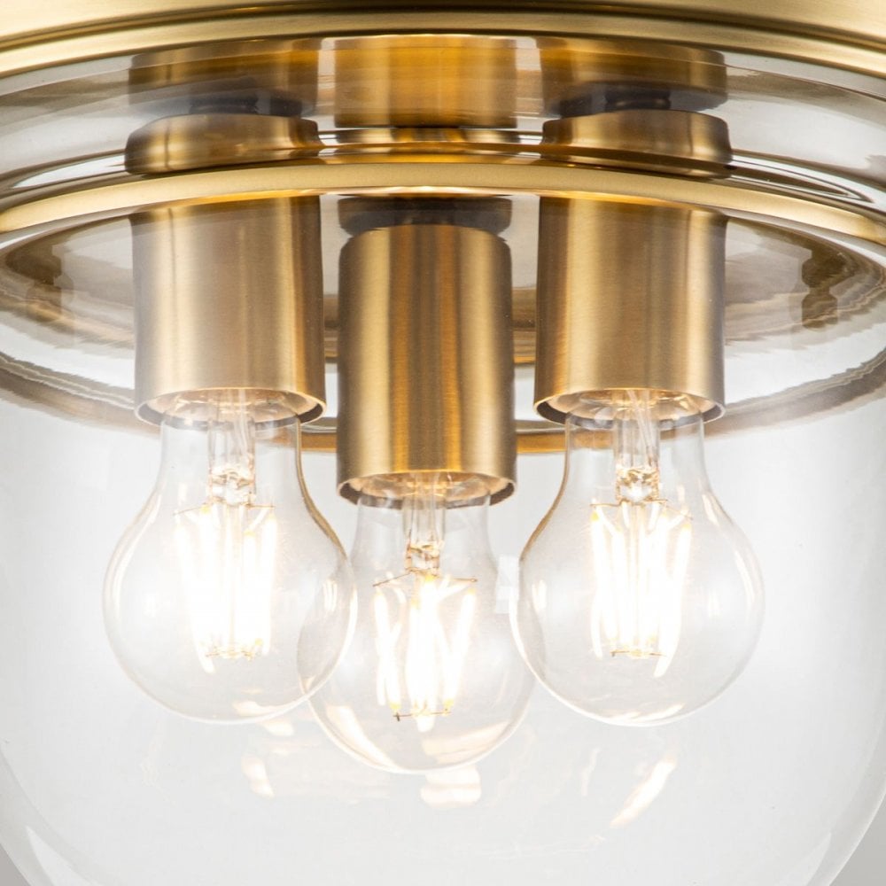 Quoizel QZ-WHISTLING-F-BB Whistling 3 Light Flush Brushed Brass