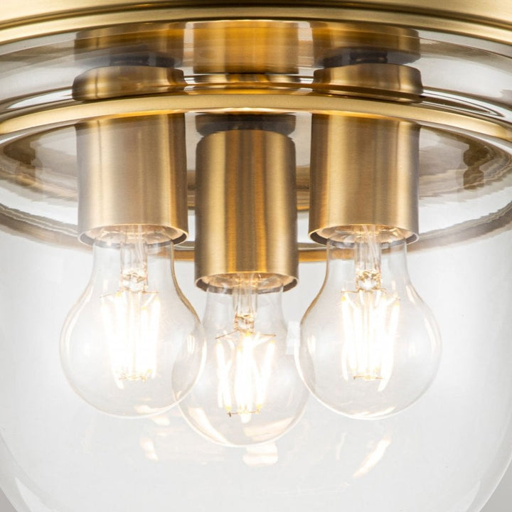 Quoizel QZ-WHISTLING-F-BB Whistling 3 Light Flush Brushed Brass