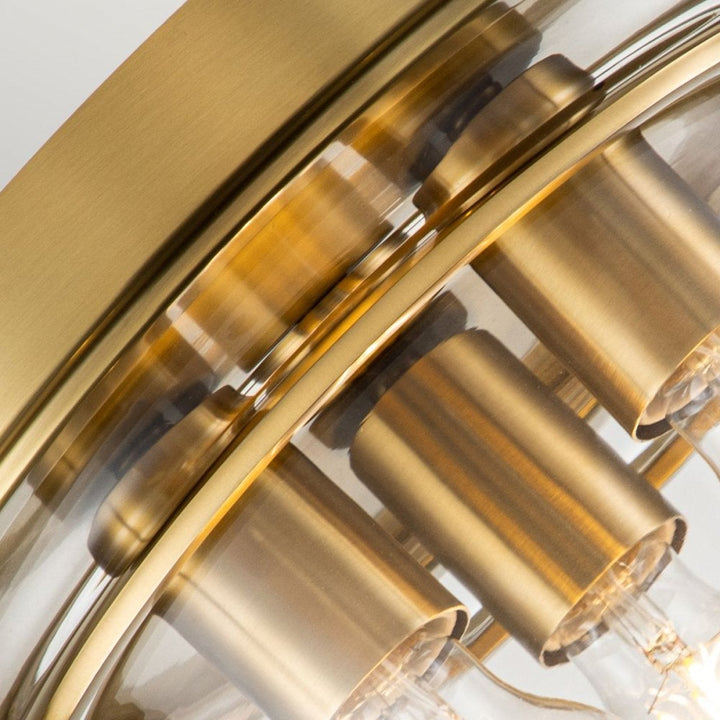 Quoizel QZ-WHISTLING-F-BB Whistling 3 Light Flush Brushed Brass