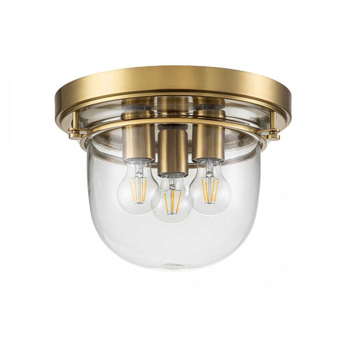 Quoizel QZ-WHISTLING-F-BB Whistling 3 Light Flush Brushed Brass