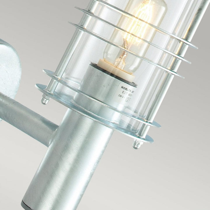 Norlys ST1-GALVANIZED Stockholm 1 Light Wall Lantern - Galvanised