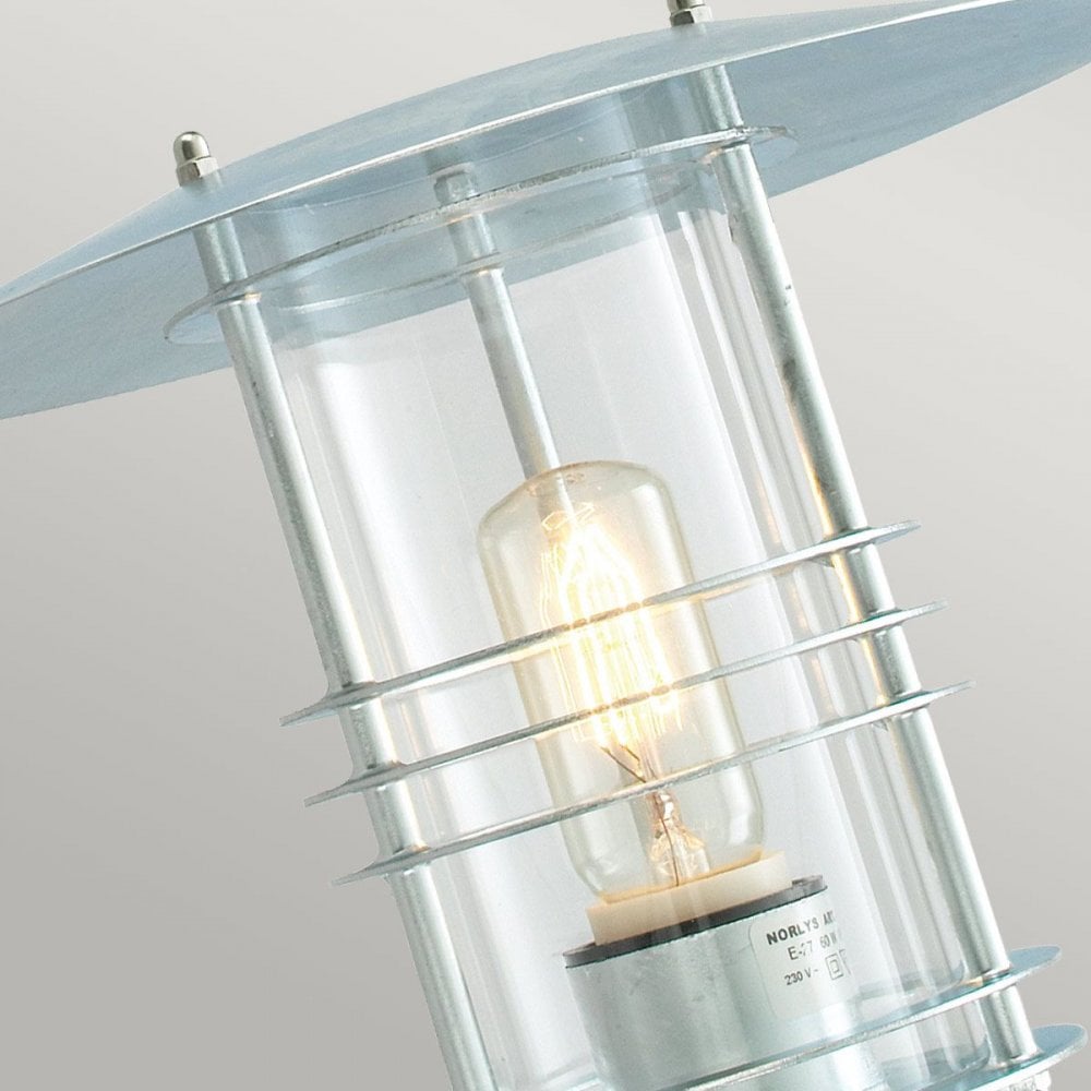 Norlys ST1-GALVANIZED Stockholm 1 Light Wall Lantern - Galvanised