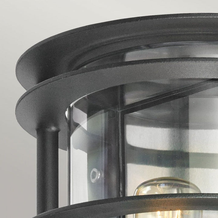 Norlys ST-FLU-E27-BLK-C Stockholm 1 Light Flush Light - Black With Clear Glass Black