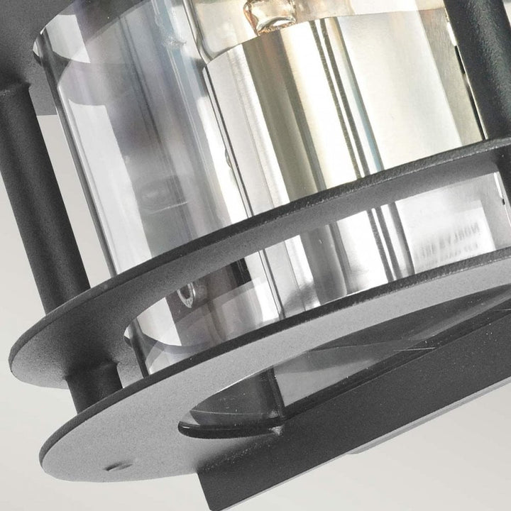 Norlys ST-FLU-E27-BLK-C Stockholm 1 Light Flush Light - Black With Clear Glass Black
