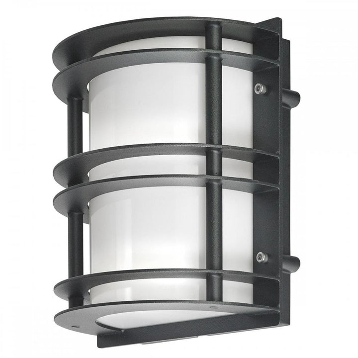 Norlys ST-FLU-E27-BLK-O Stockholm 1 Light Flush Light - Black With Opal Glass Black