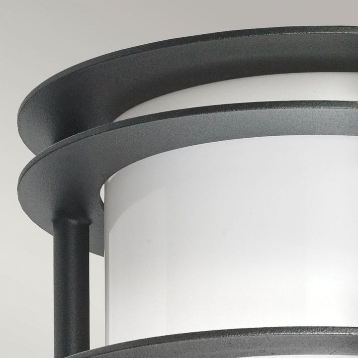 Norlys ST-FLU-E27-BLK-O Stockholm 1 Light Flush Light - Black With Opal Glass Black