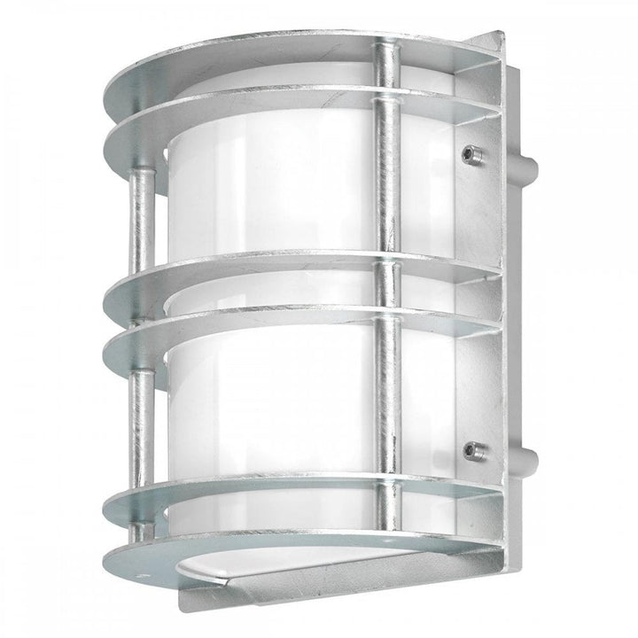 Norlys ST-FLU-E27-GAL-O Stockholm 1 Light Flush Light - Galvanised With Opal Glass Galvanised