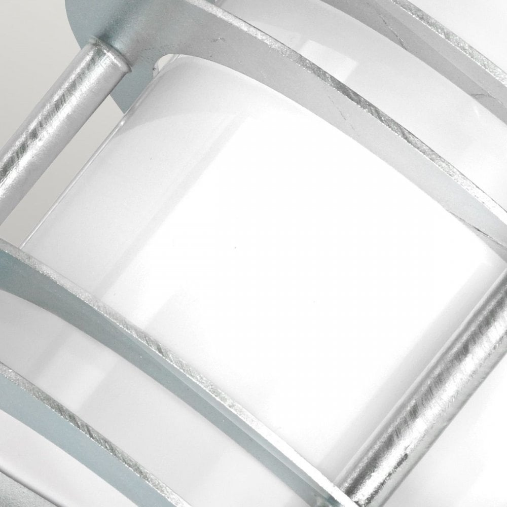 Norlys ST-FLU-E27-GAL-O Stockholm 1 Light Flush Light - Galvanised With Opal Glass Galvanised