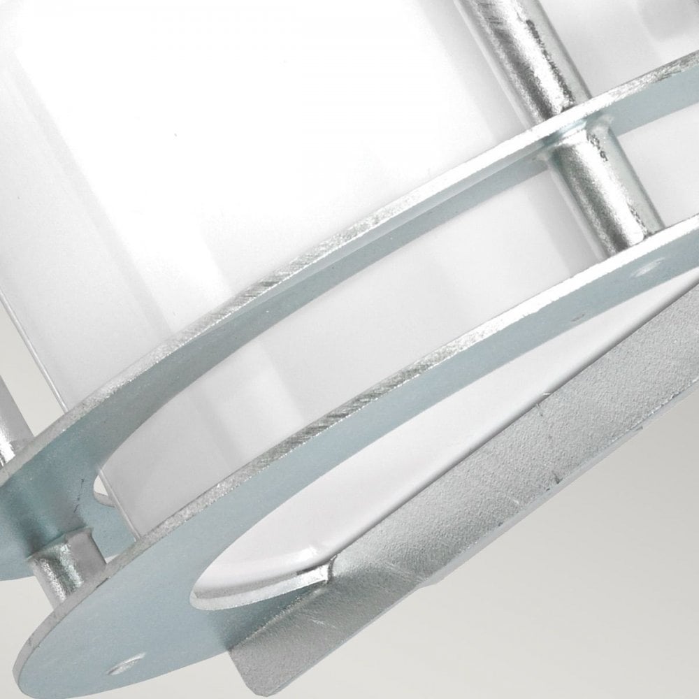 Norlys ST-FLU-E27-GAL-O Stockholm 1 Light Flush Light - Galvanised With Opal Glass Galvanised