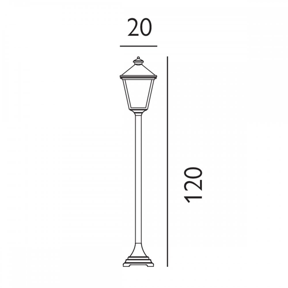 Norlys T4-BLACK Turin 1 Light Pillar - Black