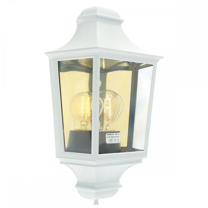 Norlys T9-WHITE Turin 1 Light Half Lantern - White