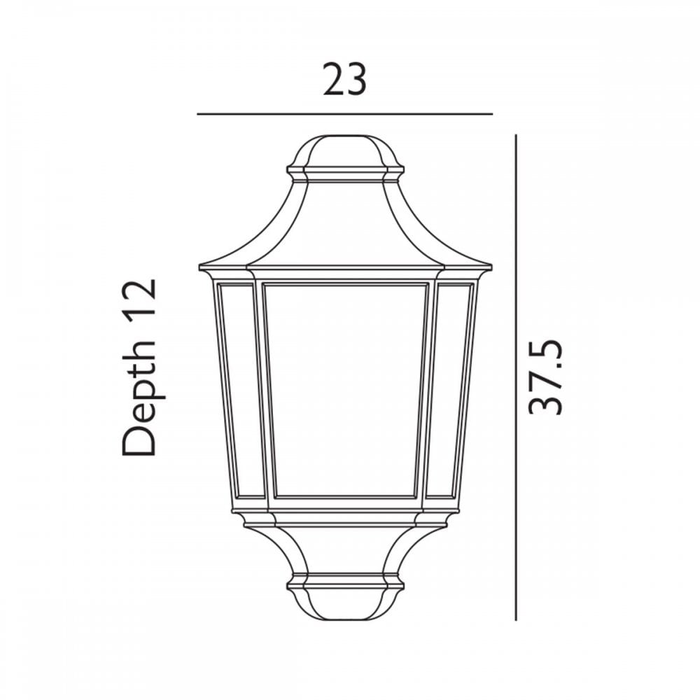 Norlys T9-WHITE Turin 1 Light Half Lantern - White