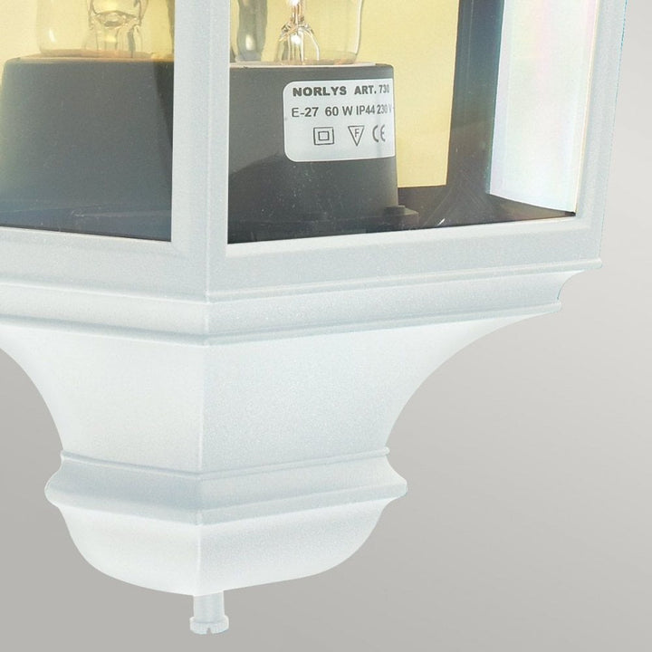 Norlys T9-WHITE Turin 1 Light Half Lantern - White