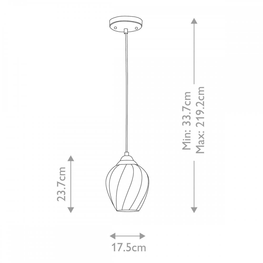 Elstead TIBER-P-CLEAR Tiber 1 Light Pendant Polished Nickel/ Clear Glass