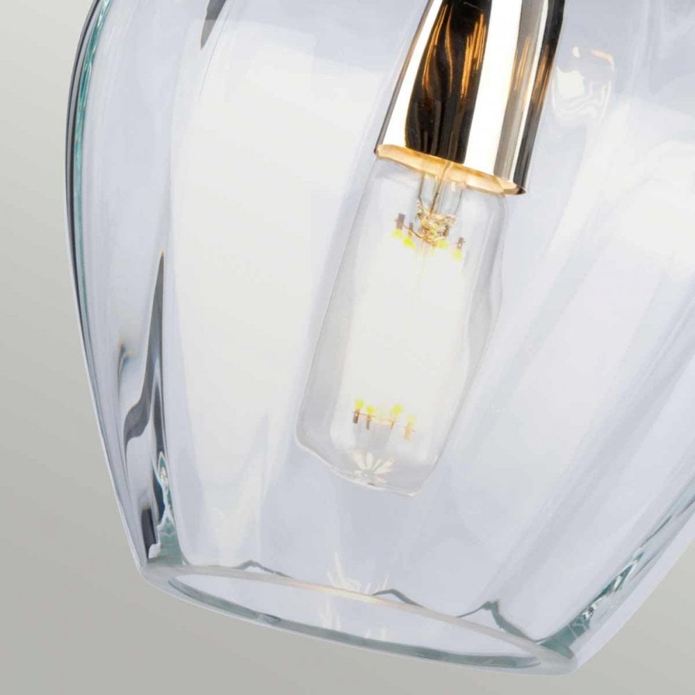 Elstead TIBER-P-CLEAR Tiber 1 Light Pendant Polished Nickel/ Clear Glass