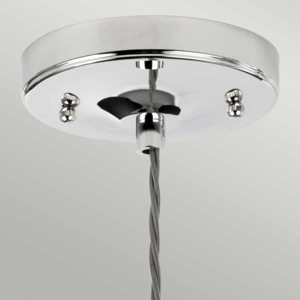 Elstead TIBER-P-CLEAR Tiber 1 Light Pendant Polished Nickel/ Clear Glass