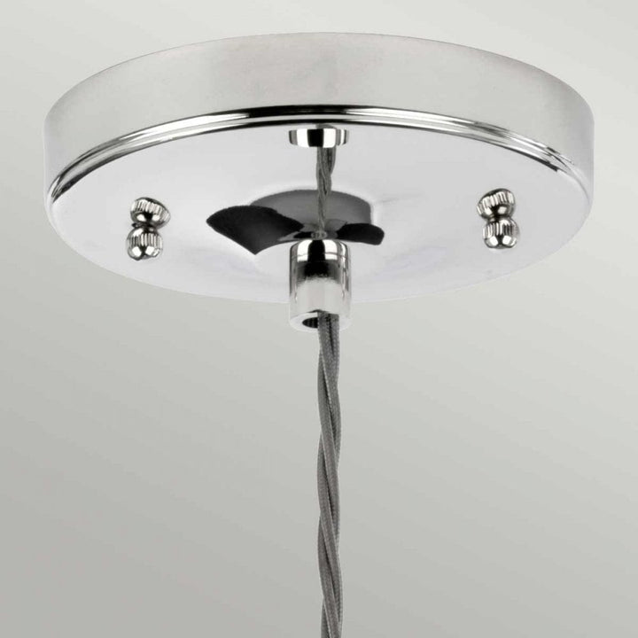 Elstead TIBER-P-CLEAR Tiber 1 Light Pendant Polished Nickel/ Clear Glass
