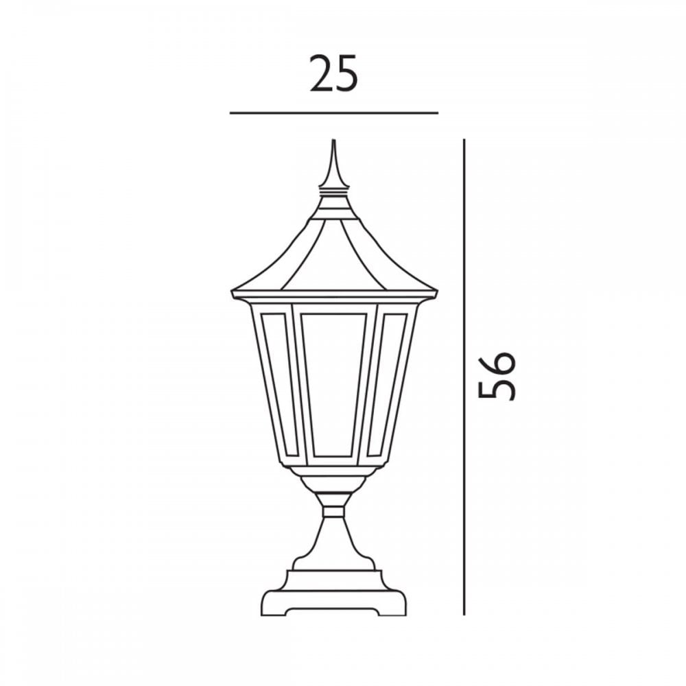 Norlys V3-BLACK Valencia 1 Light Pedestal Black