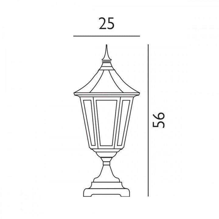 Norlys V3-BLACK Valencia 1 Light Pedestal Black