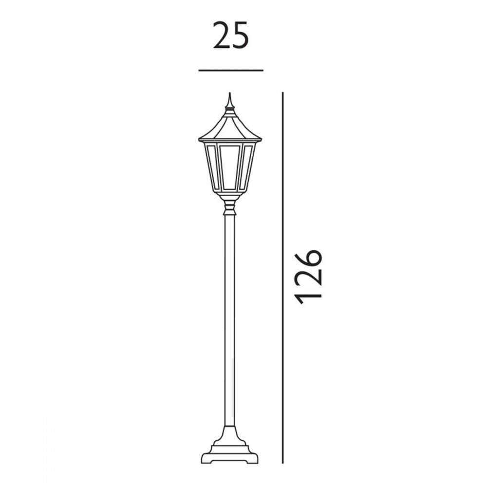 Norlys V4-BLACK Valencia 1 Light Pillar Black