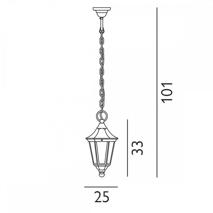 Norlys V8-BLACK Valencia 1 Light Chain Lantern Black