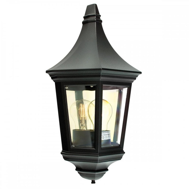 Norlys V9-BLACK Valencia 1 Light Half Lantern Black