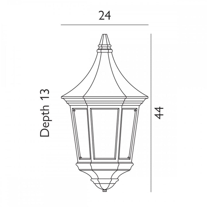 Norlys V9-BLACK Valencia 1 Light Half Lantern Black