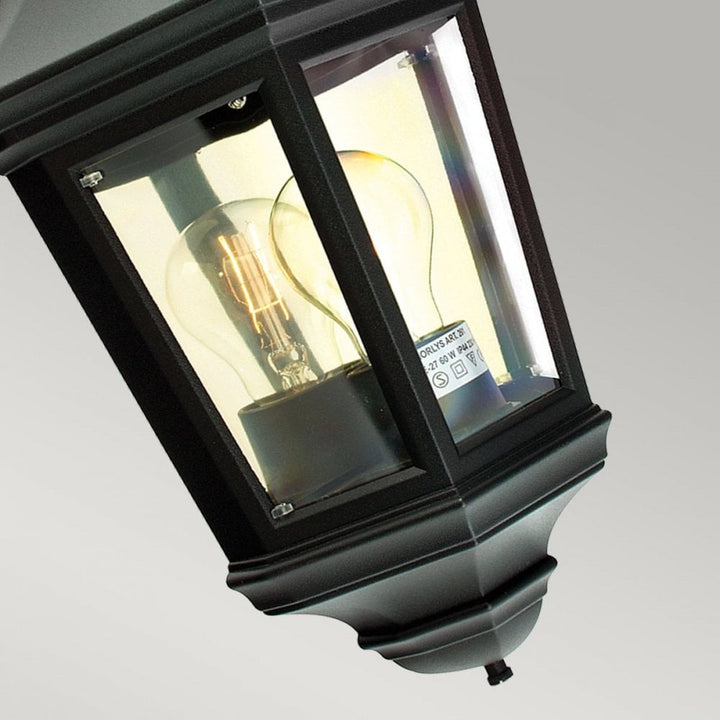 Norlys V9-BLACK Valencia 1 Light Half Lantern Black