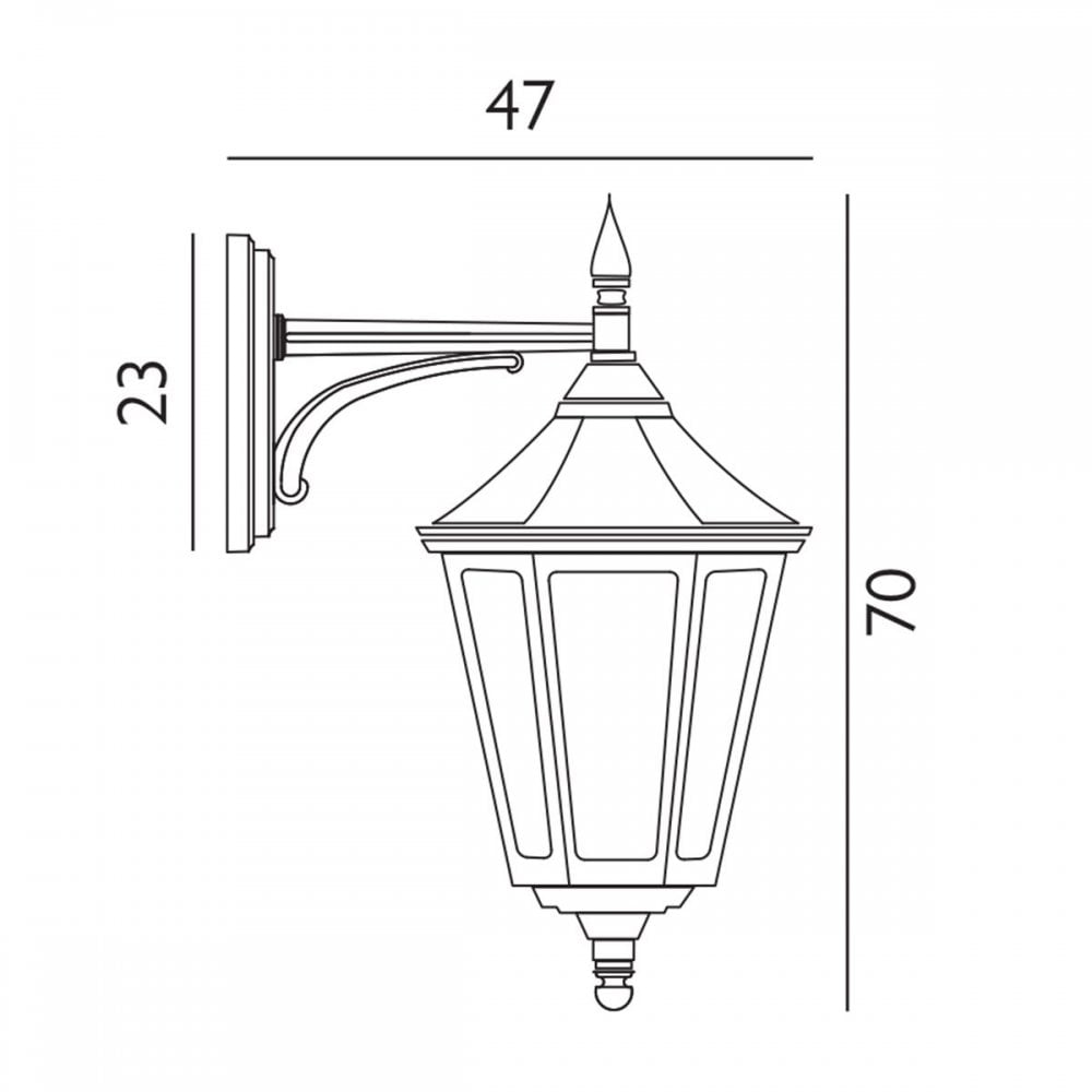 Norlys VG2-BLACK Valencia Grande 1 Light Down Lantern Black