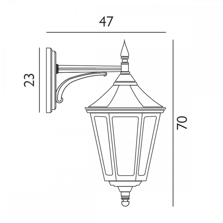 Norlys VG2-BLACK Valencia Grande 1 Light Down Lantern Black